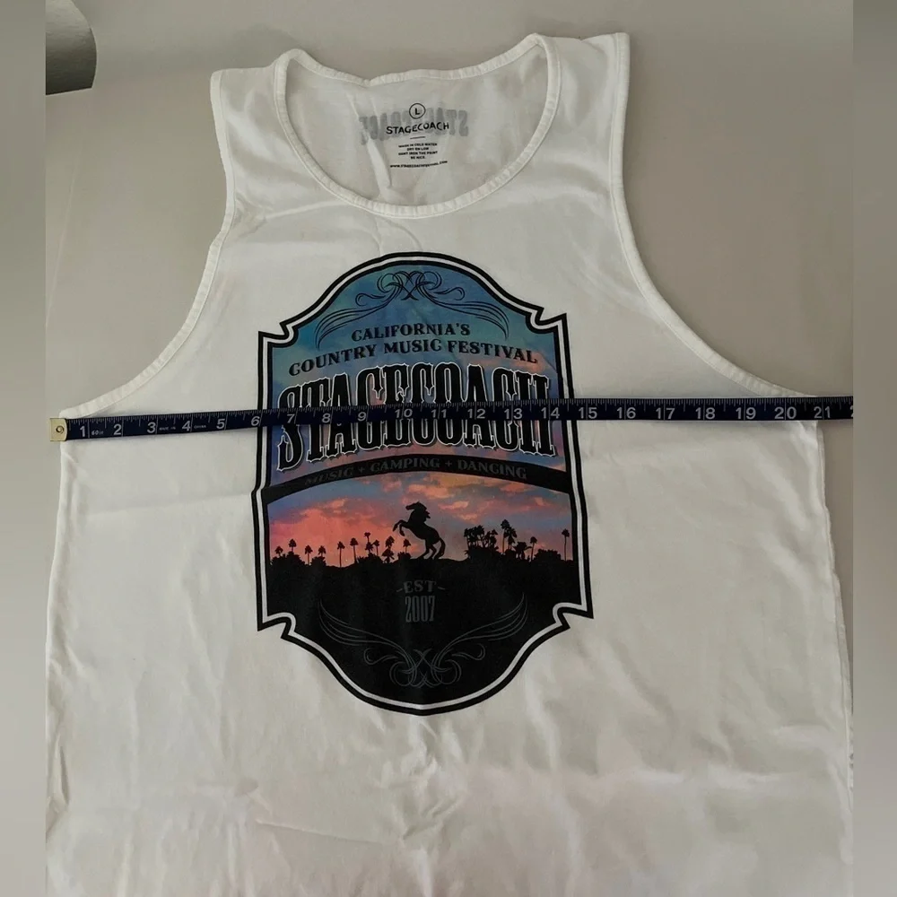 Stagecoach Country Music Festival Men’s White Tank Size Large